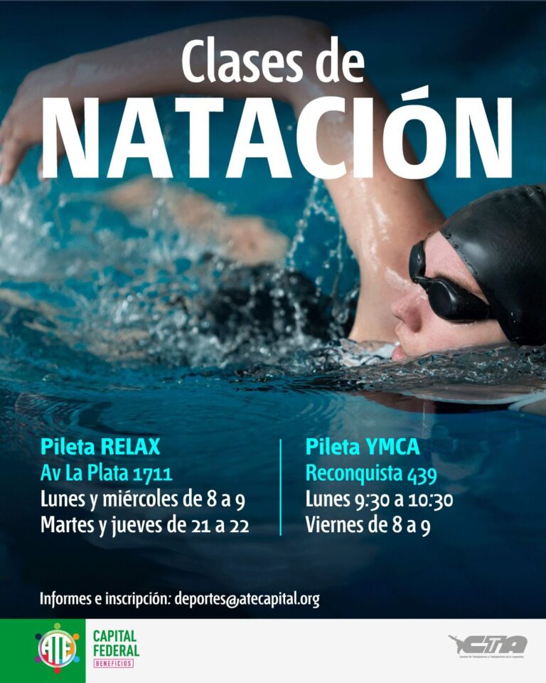 🏊‍♂️ ¡Clases de Natación para afiliades de ATE Capital!
